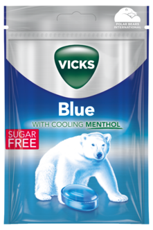 Vicks Blå Extra Strong sockerfri, 72 g