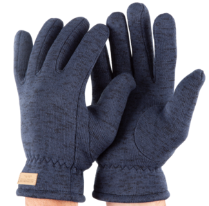 Fingervante flatfleece, blåmelange