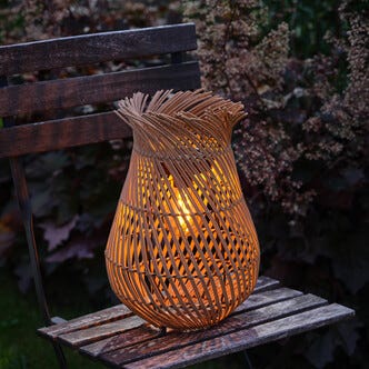 Stående solcellelykt kunstrotting, 36 cm