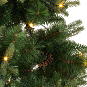 Julgran med kottar och inbyggd belysning, 230 cm