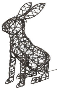 Kanin med LED-lys 40 cm, innendørs eller utendørs