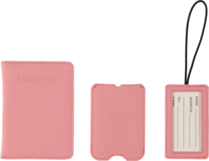 Passetui og bagasjelapp reisesett, skinnimitasjon