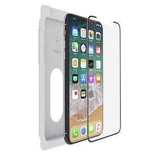 Skärmskydd i glas för iPhone X/XS, Belkin Screenforce TemperedCurve