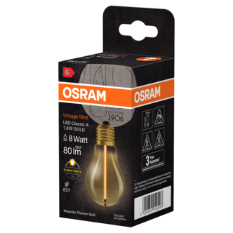 Osram Vintage 1906 Gold E27 LED-pære med magnetisk filament
