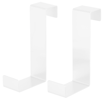 Dörrhängare i metall, vit, vändbar, 2-pack