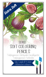 Träfärgpennor Sense Soft Colouring 12-pack