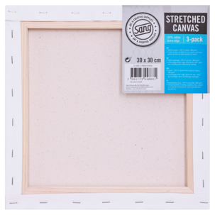 Kvadratisk canvas med ram, bomull, Sang, 3-pack
