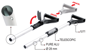 Snøskuffe med teleskopskaft