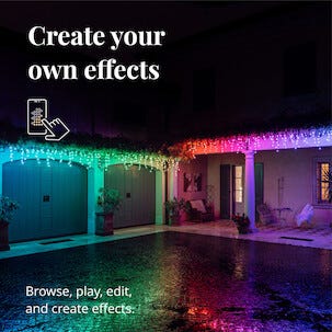 Twinkly Icicle RGB+W LED 5 m istappsslinga utomhus / inomhus.