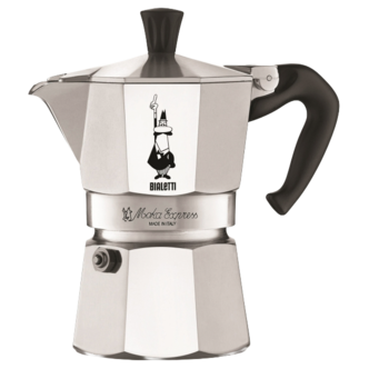 Bialetti Moka Express mokabryggare, aluminium, 3 koppar