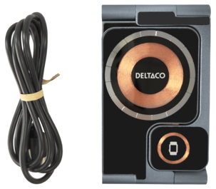 Deltaco 3-i-1 trådlös laddare med magnet, 15 W
