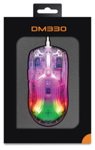 Deltaco DM330 Läpinäkyvä pelihiiri, RGB-valaistus