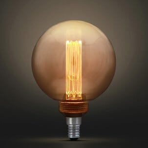 Dekorativ globlampa amber LED E14 50 lumen, extra varmvit