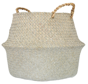 Punottu säilytyskori, jossa kahvat