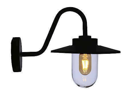 Stallykta Emil, vägglampa utomhus, svart