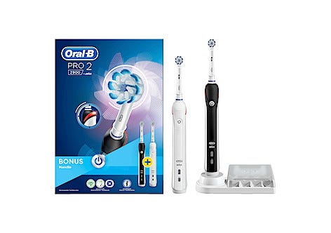 Oral-B PRO 2 2900 elektrisk tannbørste, 2-pakning