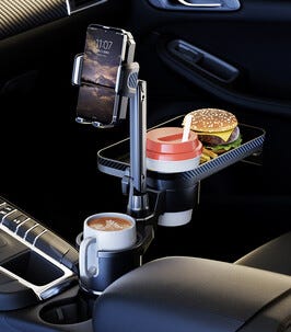 Mobilhållare med bricka, för mugghållare