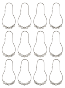 Duschdraperiringar krom, 12 stycken