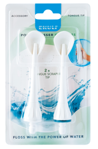 Ekulf PowerFlosser Cordless Tongue Scraper Tip, 2-pack