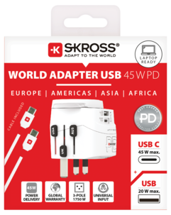 Skross Pro Light USB World universell reiseadapter