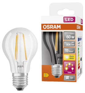 LED-pære E27 med dimmer i 3 trinn, Osram