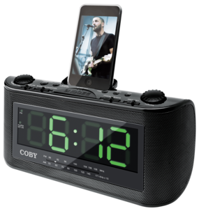 Klokkeradio med dokkingstasjon for iPod