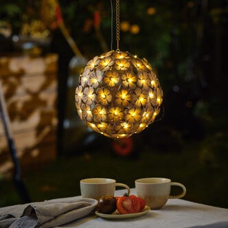 Northlight Aurinkokennovalaisin roikkuva pyöreä kukkia, 23 cm