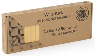 Viinipulloteline puuta ja metallia, 12 tai 30 pulloa