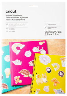 Cricut Printable Sticker Paper klisterpapper A4, vit, 8 ark