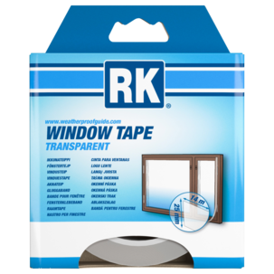 RK fönstertejp 25 mm x 14 m, transparent tätningstejp