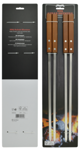 Flate grill- og kebabspyd, 4-pakning