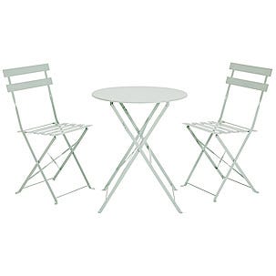 Caféset metall, ljusgrön