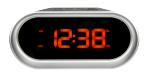 Klockradio med dubbla alarm, silver