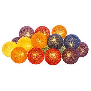 Lysslynge med fargede baller