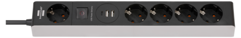 Brennenstuhl 5-veis grenuttak med USB-A og USB-C, 1,5 m