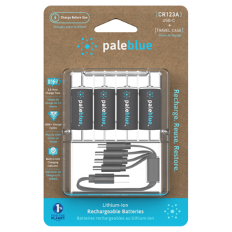 CR123A oppladbare batterier, 4-pakning