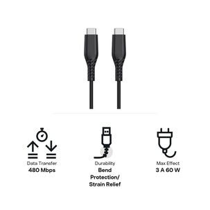 Kort USB C kabel 0,3m USB C til USB C Clas Ohlson