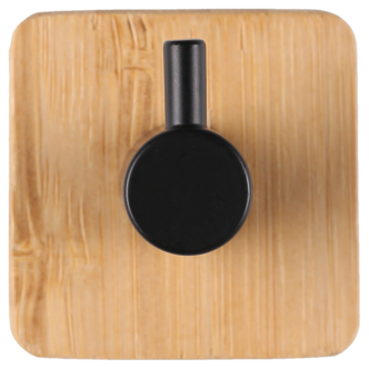 Selvklebende enkel baderomskrok, bambus og svart metall