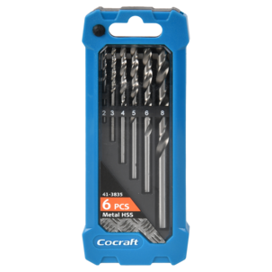 Cocraft Poranteräsarja HSS metalli ja muovi, 2–8 mm, 6 kpl