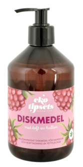 Ekotipset diskmedel pumpflaska hallondoft, 500 ml
