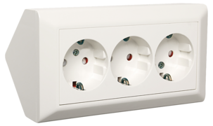 Elko RS 3-veis utenpåliggende stikkontakt til hjørne