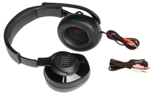 JBL Quantum 200 gaming headset med fällbar mikrofon