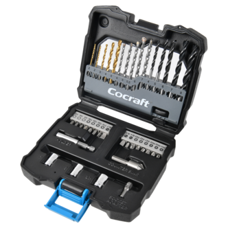 Cocraft borrsats med bits och borrar, 37 delar