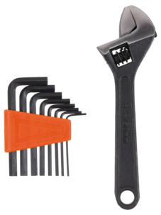 Skiftenøkkel- og nøkkelsett