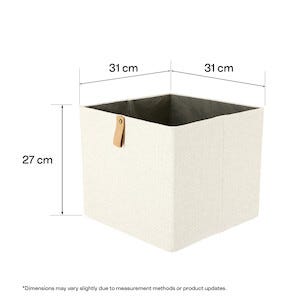 Förvaringslåda kvadrat, linnelook