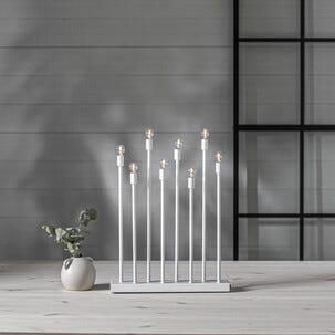 Adventsstake LED på batteri, oppladbar, hvit, 40 cm