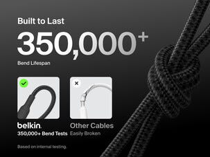 Belkin BoostCharge Pro Braided flettet USB-C-kabel 240W, svart