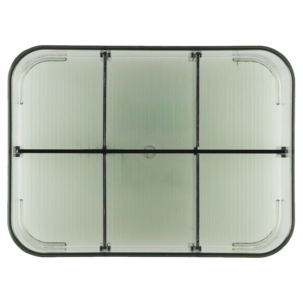 Stabelbar oppbevaringsboks med lokk og rom, transparent grønn