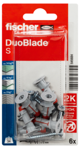 Fischer gipsplugg DuoBlade S K NV med skruv, 6-pack