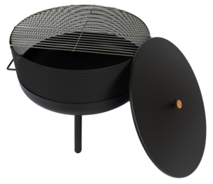 Ildsted med lokk og gnistfanger, 59 x 49 cm